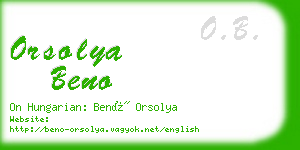 orsolya beno business card